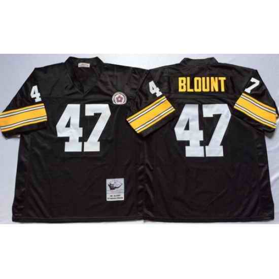 Mitchell And Ness Steelers #47 Mel Blount Black Throwback Stitched NFL Jersey